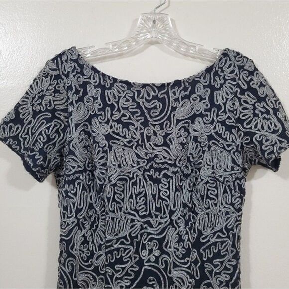 JS COLLECTIONS Soutache Cocktail Dress Blue Size 4 - Picture 4 of 15